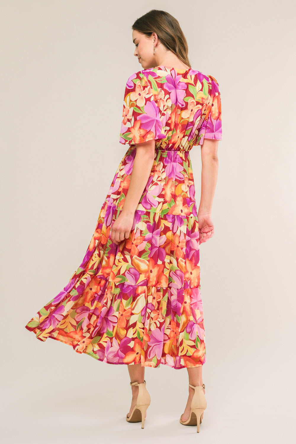 START LOOKING WOVEN MIDI DRESS Flying Tomato